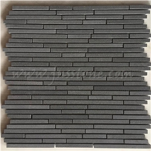 China Grey Basalt Mosaics / Honed Mosaic Tiles / Inca Grey / Basaltina / Basalto / Bazalt for Walling , Cladding