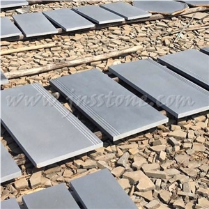 Hainan Honed + Sealed Grey Basalt Steps / China Grey Basalt Stairs / Basaltina / Basalto / Inca Grey / Bazalt / Basalto