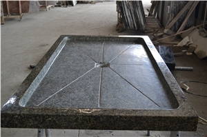Square Black Granite Honed Shower Tray Stone Shower Panel for Bathroom G684 Tub Base Solid Surface Shower Base