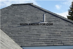 Chinese Grey Roof Slate Tile/Slate Roofing/Grey Slate Roofing Tiles with Hole/Grey Slate U Shape Roof Tiles with All Chiselled Edges /Slate Tile Roof/U-Shape Roof Covering and Coating/Stone Roofing