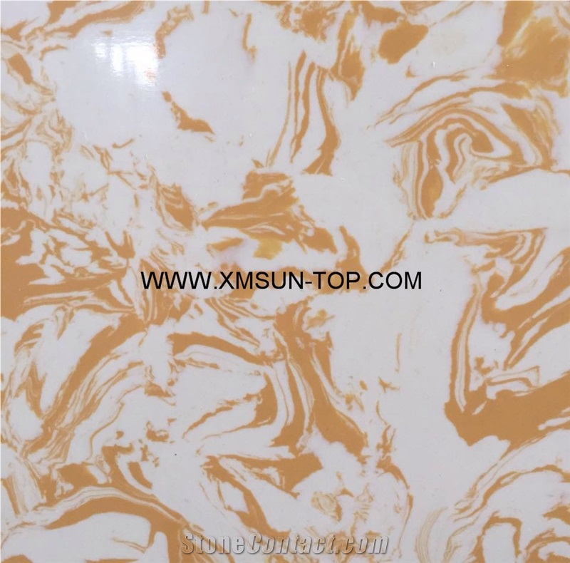 Golden Beach Artificial Marble/Yellow Artificial Stone Slabs& Tiles/Manmade Stone Slab/Engineered Stone Slabs/Manufactured Stones/Interior Decoration/Artificial Stone Panels