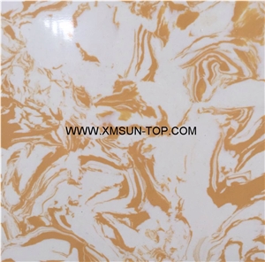 Golden Beach Artificial Marble/Yellow Artificial Stone Slabs& Tiles/Manmade Stone Slab/Engineered Stone Slabs/Manufactured Stones/Interior Decoration/Artificial Stone Panels