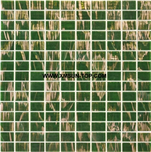 Green Glass Mosaic/Square Glass Mosaic/Mosaic Pattern/Floor Mosaic/Wall Mosaic/Polished Mosaic/Interior Decoration/Customized Mosaic Tile/Mosaic Tile for Bathroom&Kitchen&Hotel Decoration