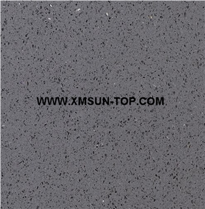 Grey Quartz Stone Slabs&Tiles/Dark Grey Engineered Stone/Grey Artificial Quartz with Mirror Pieces/Manmade Stone/China Quartz Stone for Flooring&Wall Covering/Stormy Sky Engineered Quartz/Bl3128