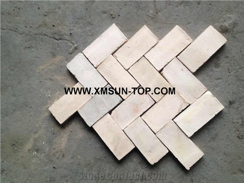 Handmade Terracotta Beige Tiles Ceramic Tile Antique Rectangle Handmade Terracotta Beige Tiles Ceramic Tile Antique Rectangle Shape Floor Pavers Flooring Handcrafted