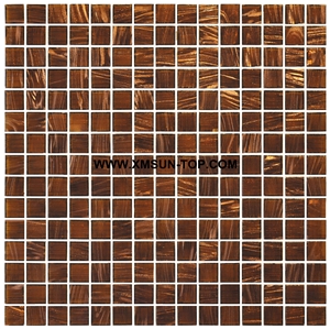 Light Brown Glass Mosaic/Square Glass Mosaic/Mosaic Pattern/Floor Mosaic/Wall Mosaic/Polished Mosaic/Interior Decoration/Customized Mosaic Tile/Mosaic Tile for Bathroom&Kitchen&Hotel Decoration