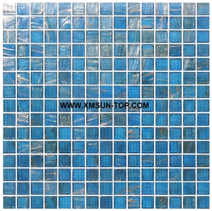 Ocean Blue Glass Mosaic/Square Glass Mosaic/Mosaic Pattern/Floor Mosaic/Wall Mosaic/Polished Mosaic/Interior Decoration/Customized Mosaic Tile/Mosaic Tile for Bathroom&Kitchen&Hotel Decoration