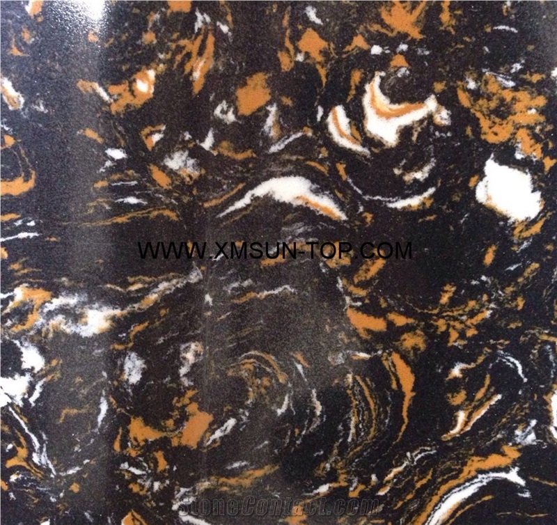 Portopo Artificial Marble/Black Artificial Stone Slabs& Tiles/Manmade Stone Slab/Engineered Stone Slabs/Manufactured Stones/Interior Decoration/Artificial Stone Panels