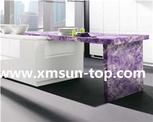 Purple Crystal Stone Kitchen Counter Top/Lilac Semi-Precious Stone Kitchen Worktop/Kitchen Tops/Kitchen Bar Tops/Kitchen Desk Tops/Custom Countertop/Violet Semi Precious Kitchen Countertop