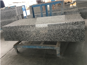 China White Granite G439 Steps&Risers&Stairs&Staircase&Stair Threshold, G439 White Granite Stair Threshold,Bianco White Granite,Stone Riser,White Stone Staircase,G439 Stair Treads