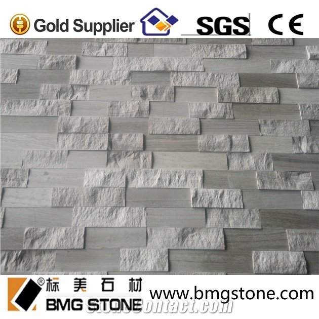 Blue Wood Grain Marble Culture Stone for Wall Cladding