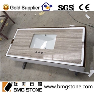 White Wooden Grain Marble/Guizhou Wooden Bath Tops