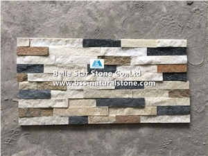 Natural Quartzite Stacked Stone, White + Black + Rustic Quartzite Stone Veneer,Quartzite Culture Stone,Natural Stone Wall Panels,Quartzite Z Stone Cladding,Quartzite Ledgestone,Quartzite Wall Cladding