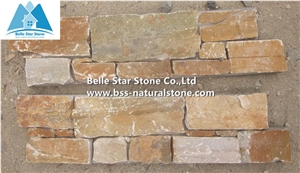 Oyster Split Face Slate Cemented Culture Stone,Gold Rush Quartzite Stacked Stone,Quartzite Stone Wall Panels,Quartzite Z Stone Cladding,Yellow Quartzite Ledgestone,Outdoor Quartzite Stone Veneer