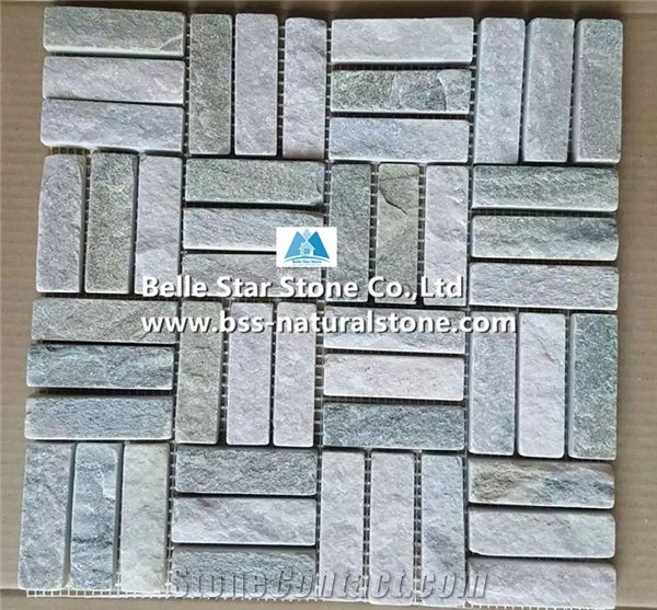 Oyster Split Face Slate Mosaic Silver Sunset Quartzite Wall Oyster Split Face Slate Mosaic Silver Sunset Quartzite Wall White Gold Floor Desert Pattern Stone