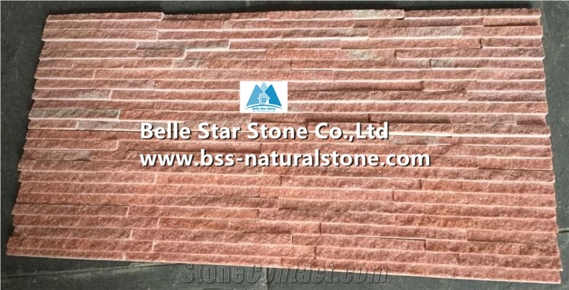 Peach Quartzite Mini Stacked Stone,Pink Jade Quartzite Waterfall Shape Ledgestone,Pink Quartzite Culture Stone,Natural Stone Wall Panels,Peach Quartzite Stone Cladding,Quartzite Stone Veneer