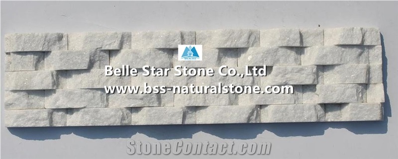 White Quartzite Mushroom Face Culture Stone,Super White Quartzite Ledgestone,Snow White Quartzite Stone Cladding,White Stacked Stone,Natural Quartzite Stone Wall Panels,White Quartzite Stone Veneer