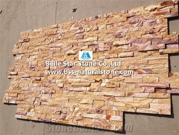 Yellow Wooden Sandstone Ledgestone,Yellow Sandstone Stacked Stone,Yellow Stone Veneer,Sandstone Wall Panels,Sandstone Culture Stone,Yellow Sandstone Stone Cladding,Natural Wall Cladding,Ledger Panels
