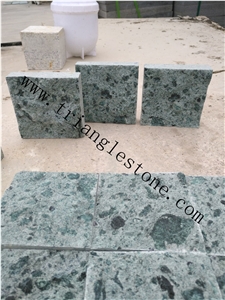 Peacock Green Stone Tiles for Pool Coping