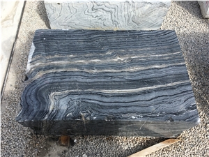 Chinese Silver Wave Block, Large Quantity Chinese Marble Block, Silver Wave Marble Block with Brown Line