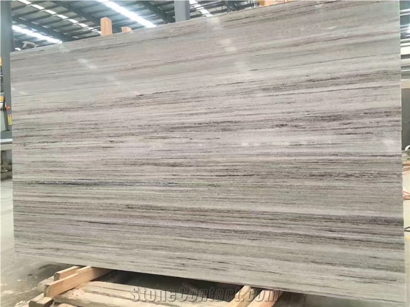 China Crystal White Wood Grain Wooden Vein Marble Polished Tiles Slabs