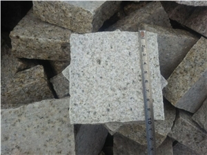 Sunset Golden Yellow Granite ,G682 Bush Hammered Cube Stone,Cobble Stone,Cube Stone,Floor Covering,Paving Sets,Walkway Pavers,Garden Stepping Pavements