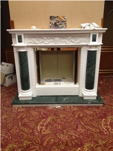 White Marble Carved Fireplace