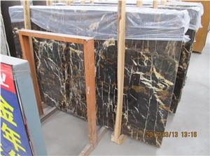 Afghan Portoro Marble Slabs/Tile,Wall Cladding/Cut-To-Size for Floor Covering,Interior Decoration Indoor Metope, Stage Face Plate, Outdoor Metope