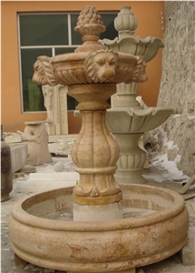 Beige Limestone Sculptured Fountain&Granite Floating Sphere Fountain&Handcarved Exterior Fountains for Garden Decoration& Large Garden Water Fountain