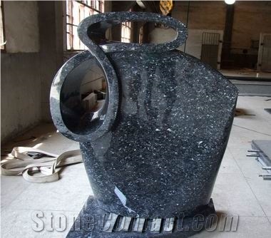 Blue Pearl European Popular Style Granite Tombstone Sculptured Statue,Hand Carving for Outdoor & Garden