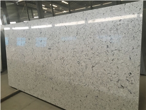 Carrara White Quartz Stone Big Slabs&Gangsaw Slab&Customized/Carrara White Engineered Stone/White Artificial Quartz with Grey Veins/White Manmade Stone/White Engineered Stone for Flooring&Walling
