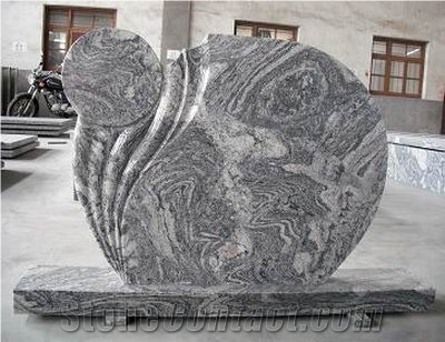 China Juparana Grey European Popular Style Granite Tombstone Sculptured Statue,Hand Carving for Outdoor & Garden