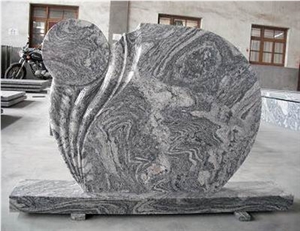 China Juparana Grey European Popular Style Granite Tombstone Sculptured Statue,Hand Carving for Outdoor & Garden
