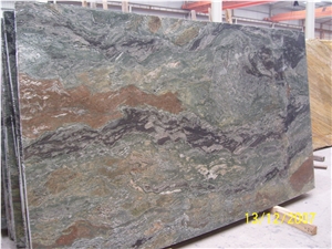 China Verde Green Granite Tile&Slab for Countertops, Exterior - Interior Wall and Floor Applications, and Wall Cladding