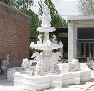 China White Marble Sculptured Fountain&Granite Floating Sphere Fountain&Handcarved Exterior Fountains for Garden Decoration& Large Garden Water Fountain