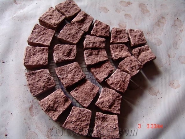 Chine Porphyry Red Basalt Cobble Stone