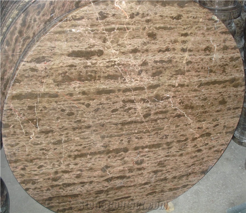 Coffee Brown Marble,China Brown Marble Round Table Top,Round Dining Table