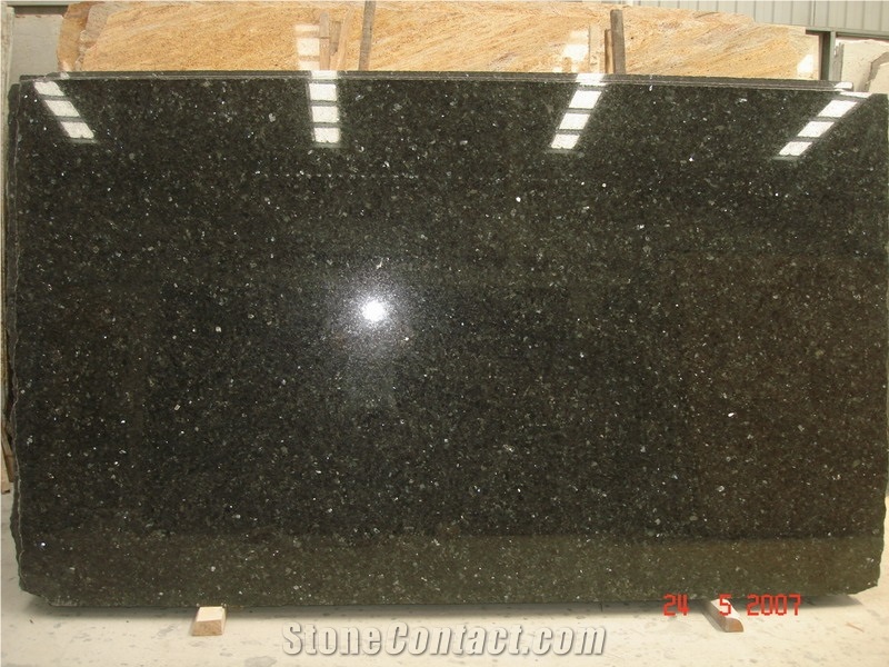 Emerald Pearl Granite Tile&Slab for Countertops, Exterior - Interior Wall and Floor Applications, Fountains, Pool and Wall Cladding