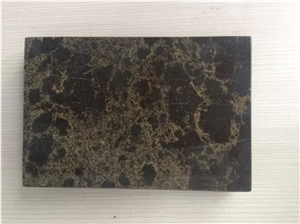 Hs006 Black-Gold Quartz Stone Slab/Quartz Stone Slab/Engineered Stone Slab/Artificial Stone/Solid Surface Top/Silestone