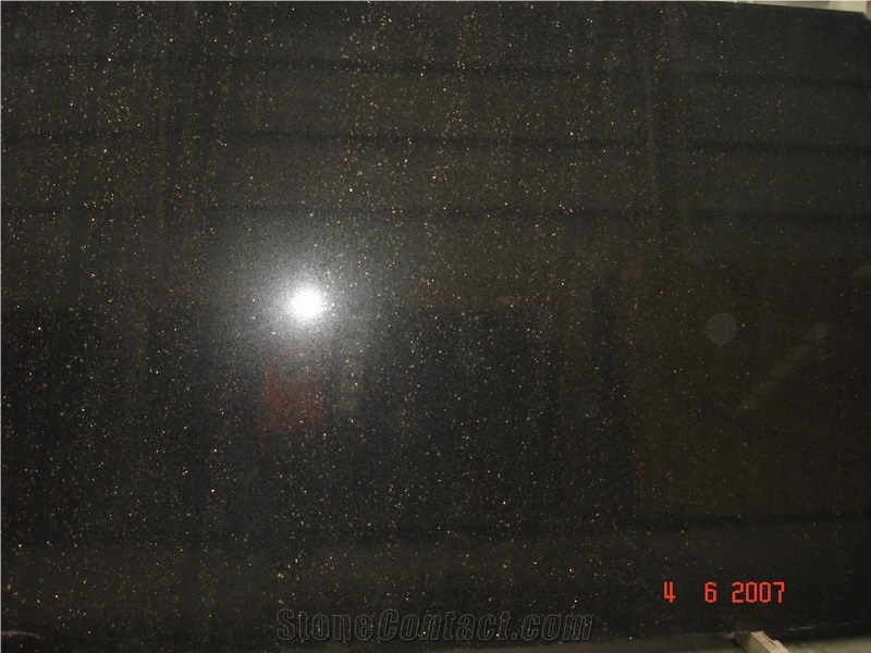 Indian Black Galaxy Granite Tile&Slab for Countertops, Exterior - Interior Wall and Floor Applications, Pool and Wall Cladding
