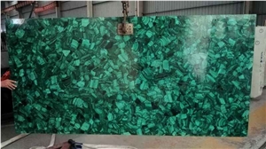 Malachite Semiprecious Stone Tile&Slab for Countertops, Exterior - Interior Wall and Floor Applications, Pool and Wall Cladding
