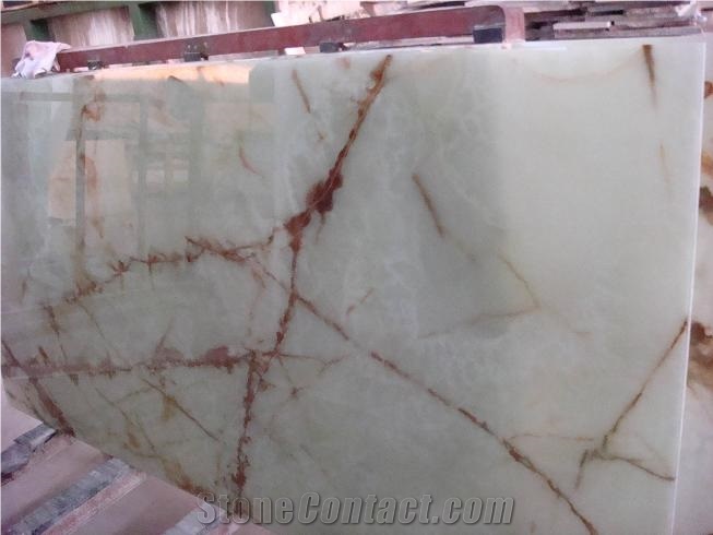 Natural Snow White Onyx Tile&Slab for Countertops,Exterior - Interior Wall and Floor Applications, Pool and Wall Cladding