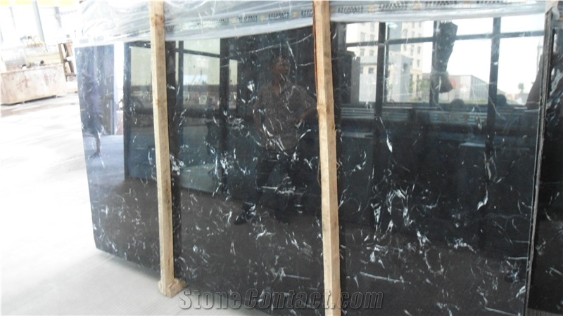 Nero Crystal Marble, Guizhou Black Marble Floor Covering Tiles