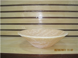 Onyx Yellow Round Sink/Bowl/Wash Basin and Bathroom Sink/Round Wash Basin and Bathroom Sink/ Washbasin / Bathroomsink