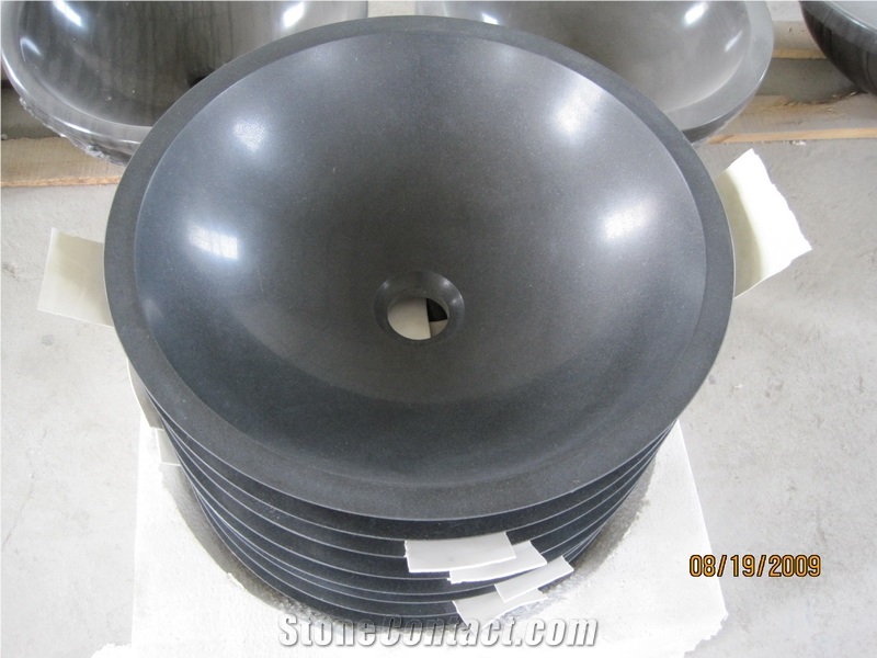 Polished Black Granite Sink (Bowl), Shanxi Black Granite Sinks