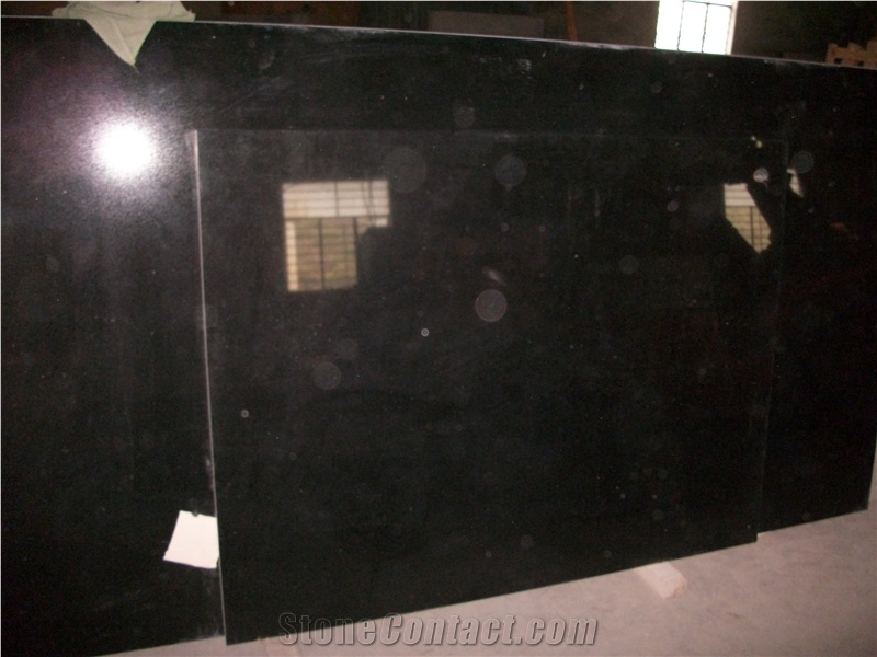 Polished China Black Granite,China Absolute Black Granite,Hebei Black Granite Slab&Tile for Countertops, Exterior - Interior Wall and Floor Applications, Pool