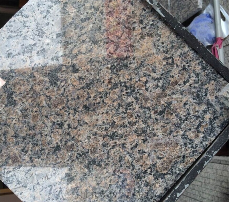 Polished China Royal Brown Granite Tile&Slab for Countertops, Exterior - Interior Wall and Floor Applications, Pool and Wall Cladding