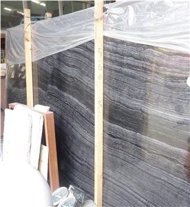 Polished Wooden Black Marble Tile&Slab for Countertops, Exterior - Interior Wall and Floor Applications, Pool and Wall Cladding