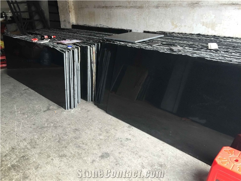 Shanxi Black,Absolute Black Ogee Bullnose Eased Edge Counter Top, China Premium Black Granite Kitchen Countertop