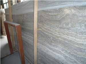 Silver Titanium Travertine Slabs Brown Travertine Stone Flooring Travertine Wall Covering